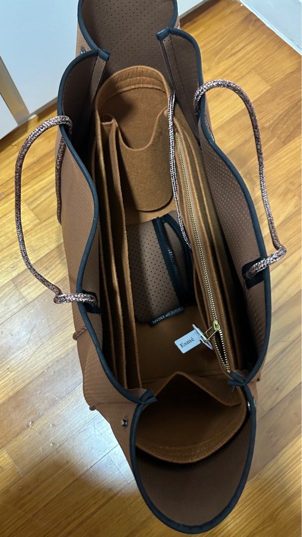 Escape tote bag in saddle Customised Esme bag organiser Women s