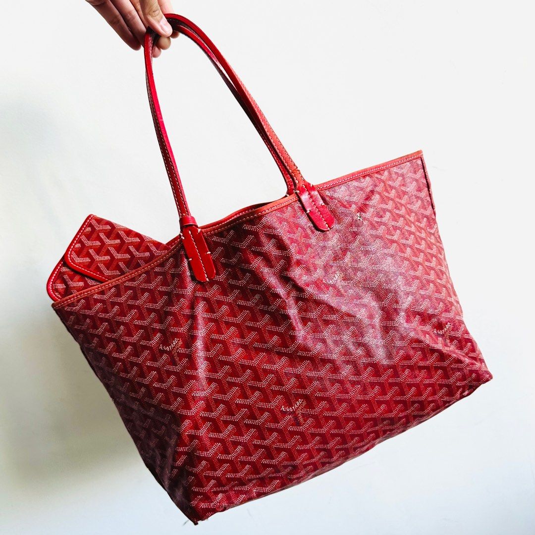Goyard Saint Louis PM tote bag in Red, Luxury, Bags & Wallets on Carousell