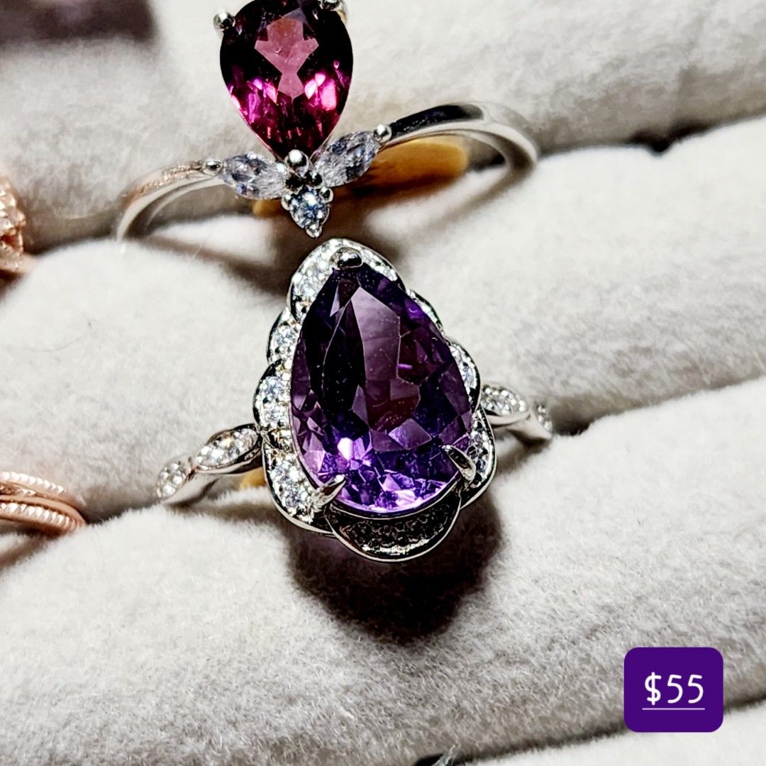 Garnet and amethyst ring outlet