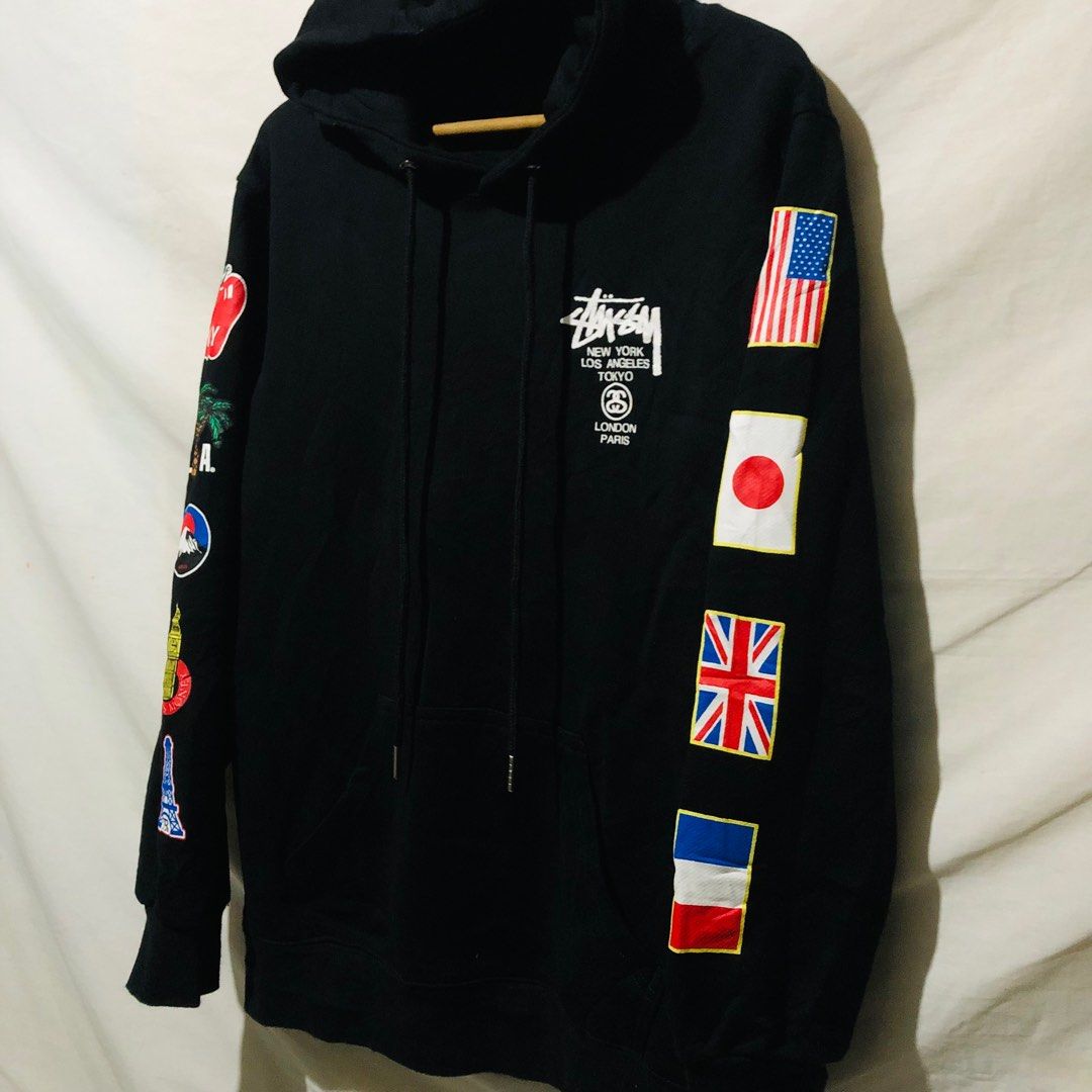 Stussy world discount tour flags hoodie