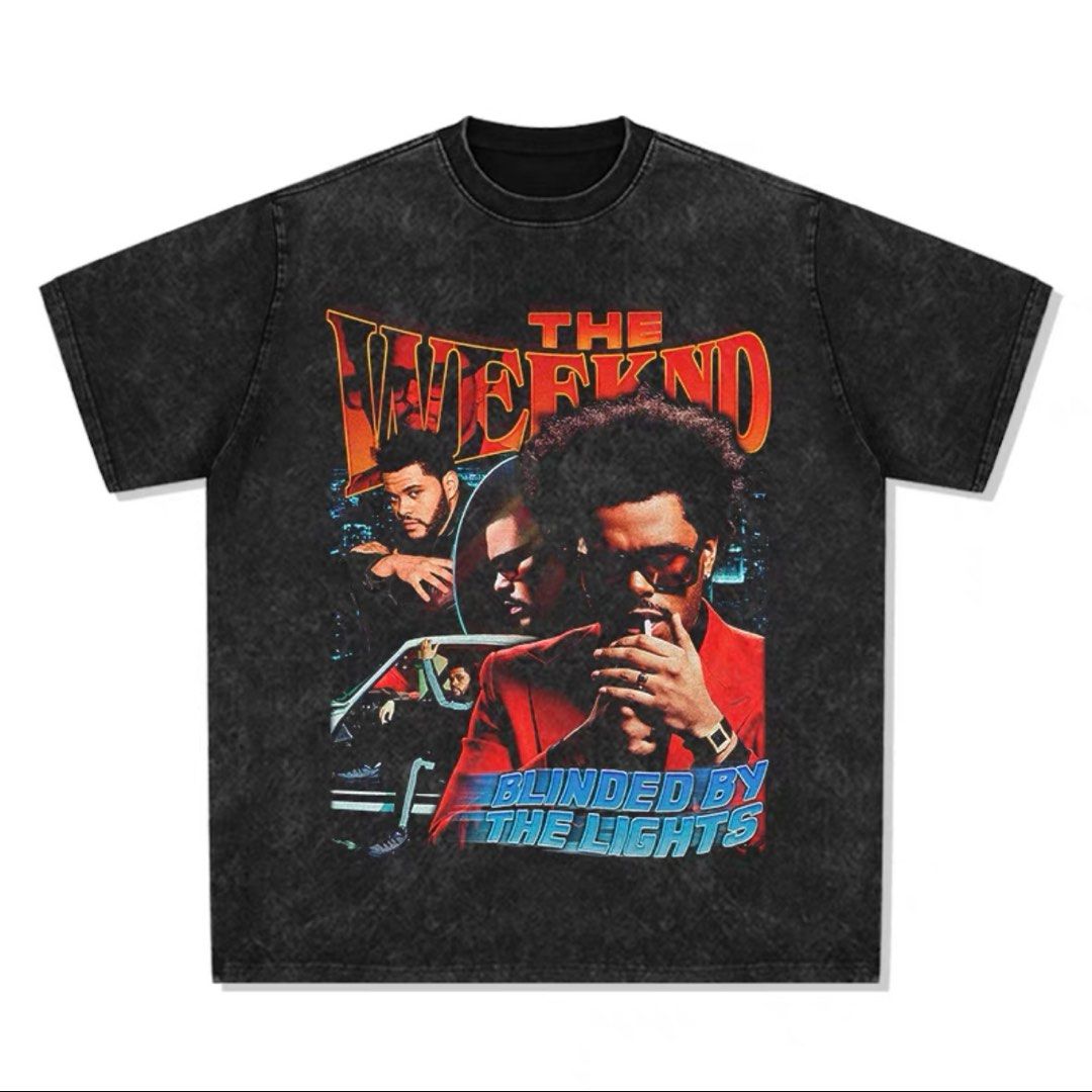 the weeknd vintage t-shirt tee black, 男裝, 上身及套裝, T