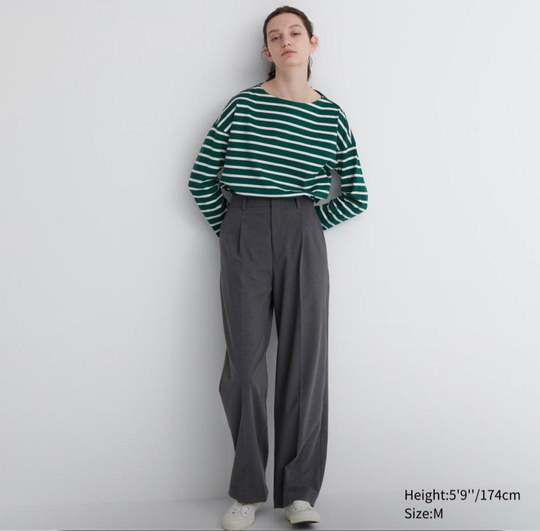 WTB Uniqlo Pleated Wide Pants Olive Green L, Women's Fashion, Bottoms,  Other Bottoms on Carousell
