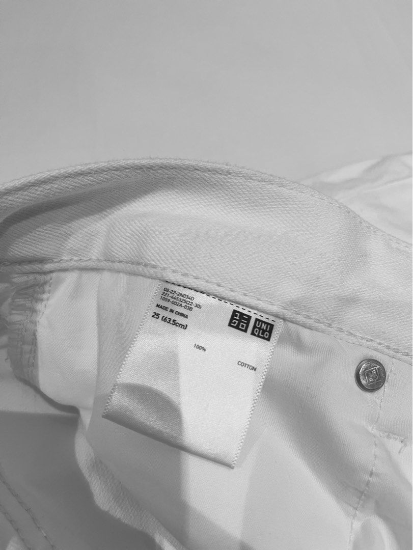 Uniqlo High Rise White Denim Shorts, Women's Fashion, Bottoms, Shorts