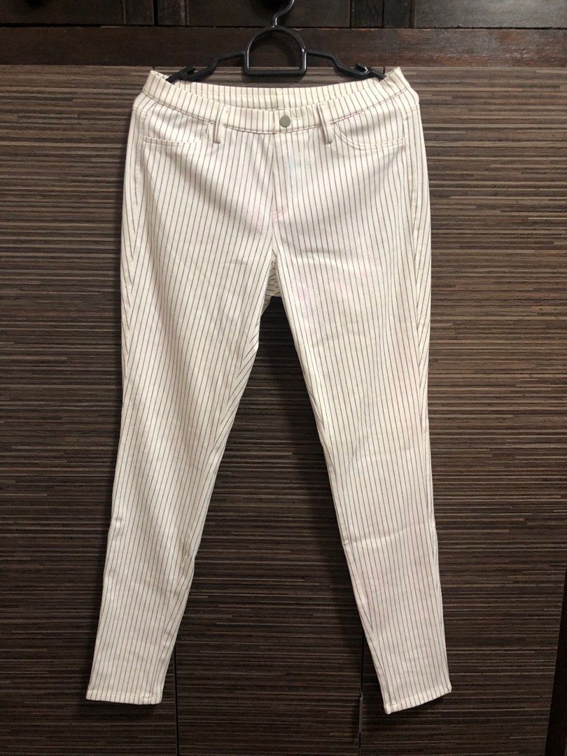 White pants with stripes cheap