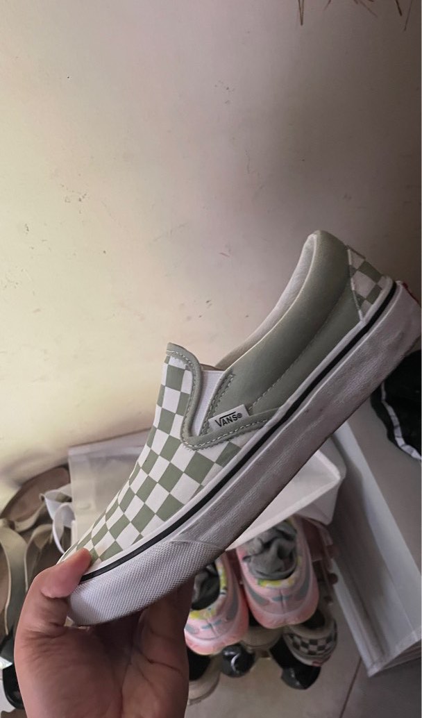 Sage green checkerboard sales vans