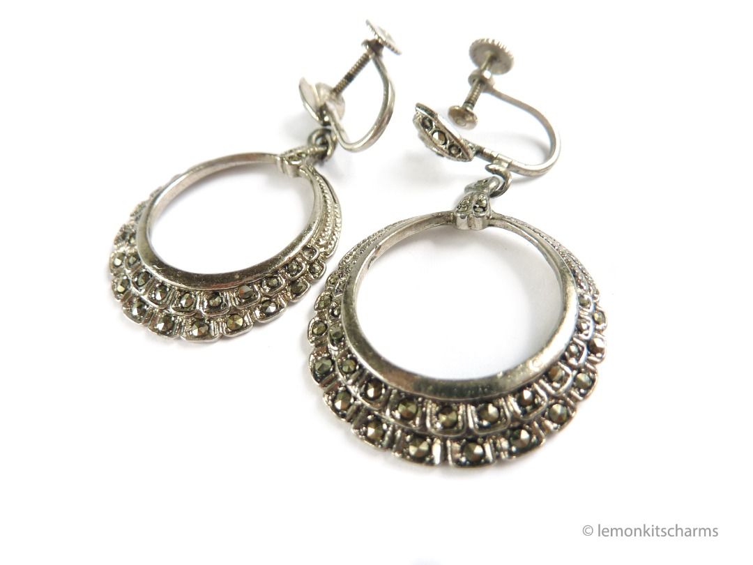 Marcasite hoop earrings hotsell