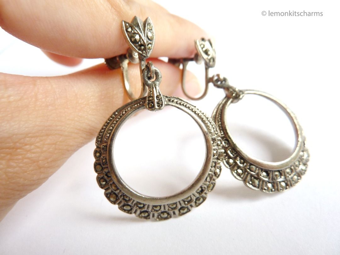 Marcasite hotsell hoop earrings