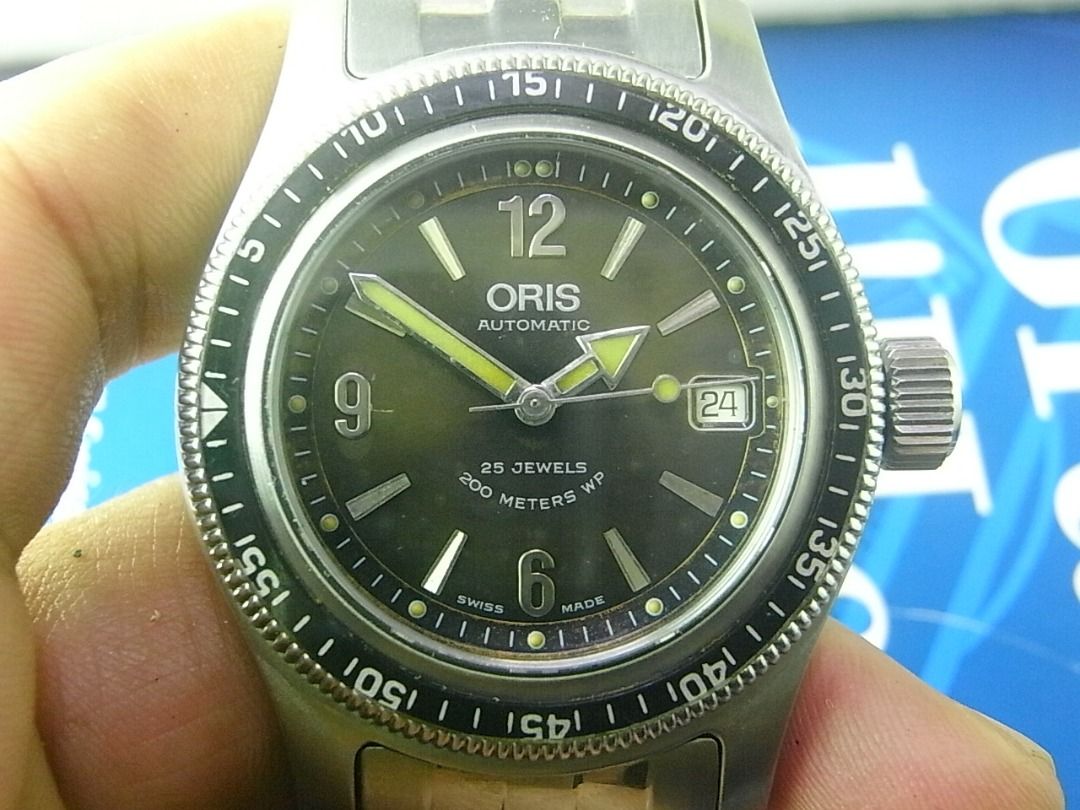 VINTAGE SWISS ORIS 豪利時BIG CROWN 200M DIVERS 7502 變色面軍錶味