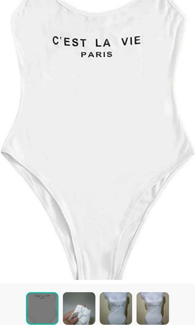 White bodysuit / ivana swimsuit / one piece swimsuit, Women’s Fashion