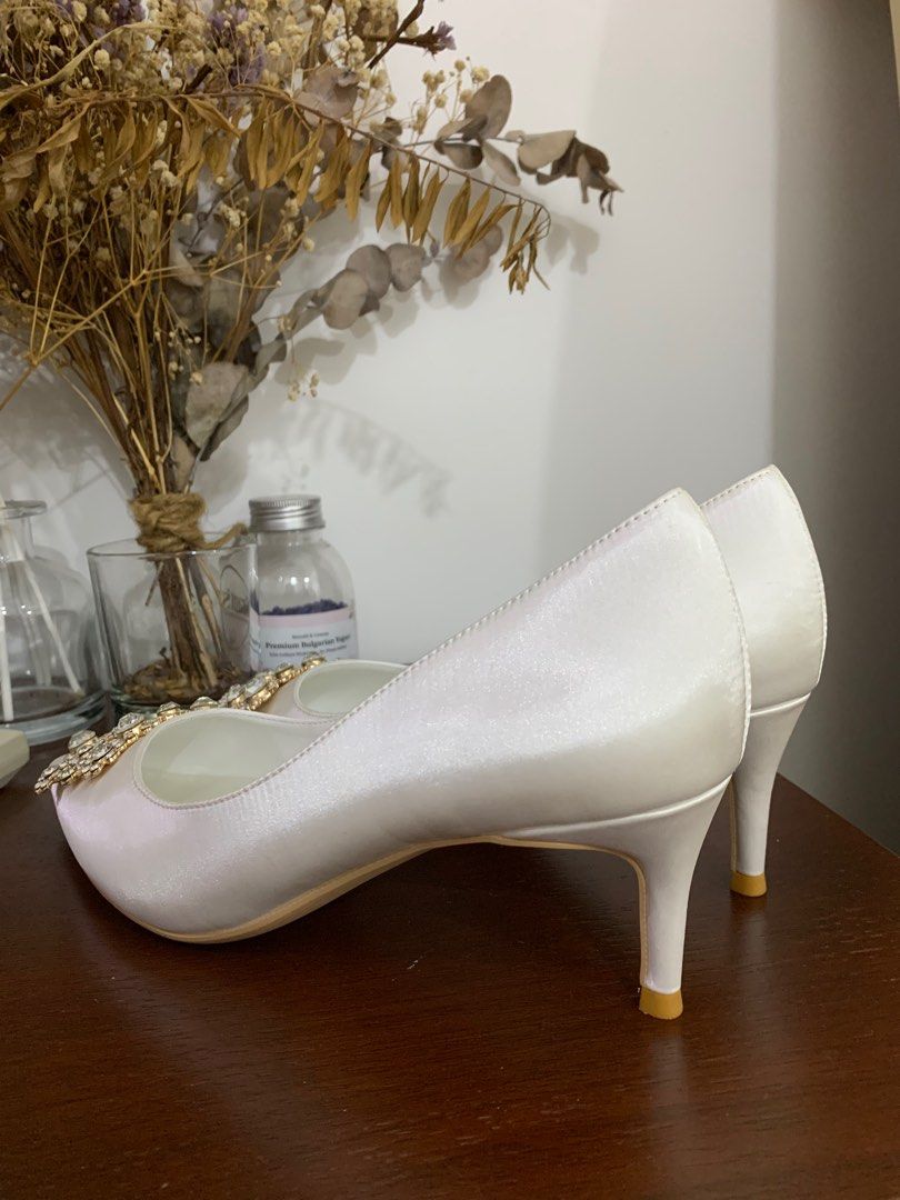 White satin clearance dress shoes