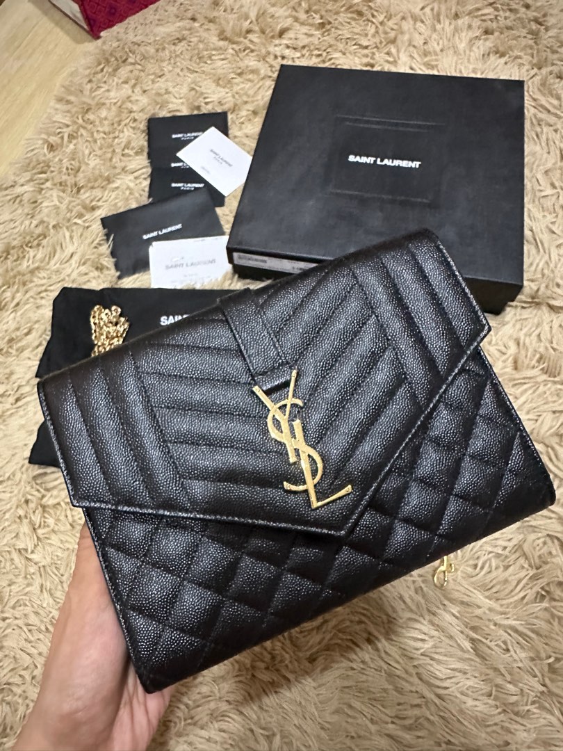 Ysl black wristlet cheap