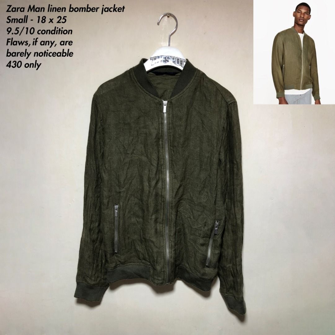 Olive green bomber jacket zara hot sale