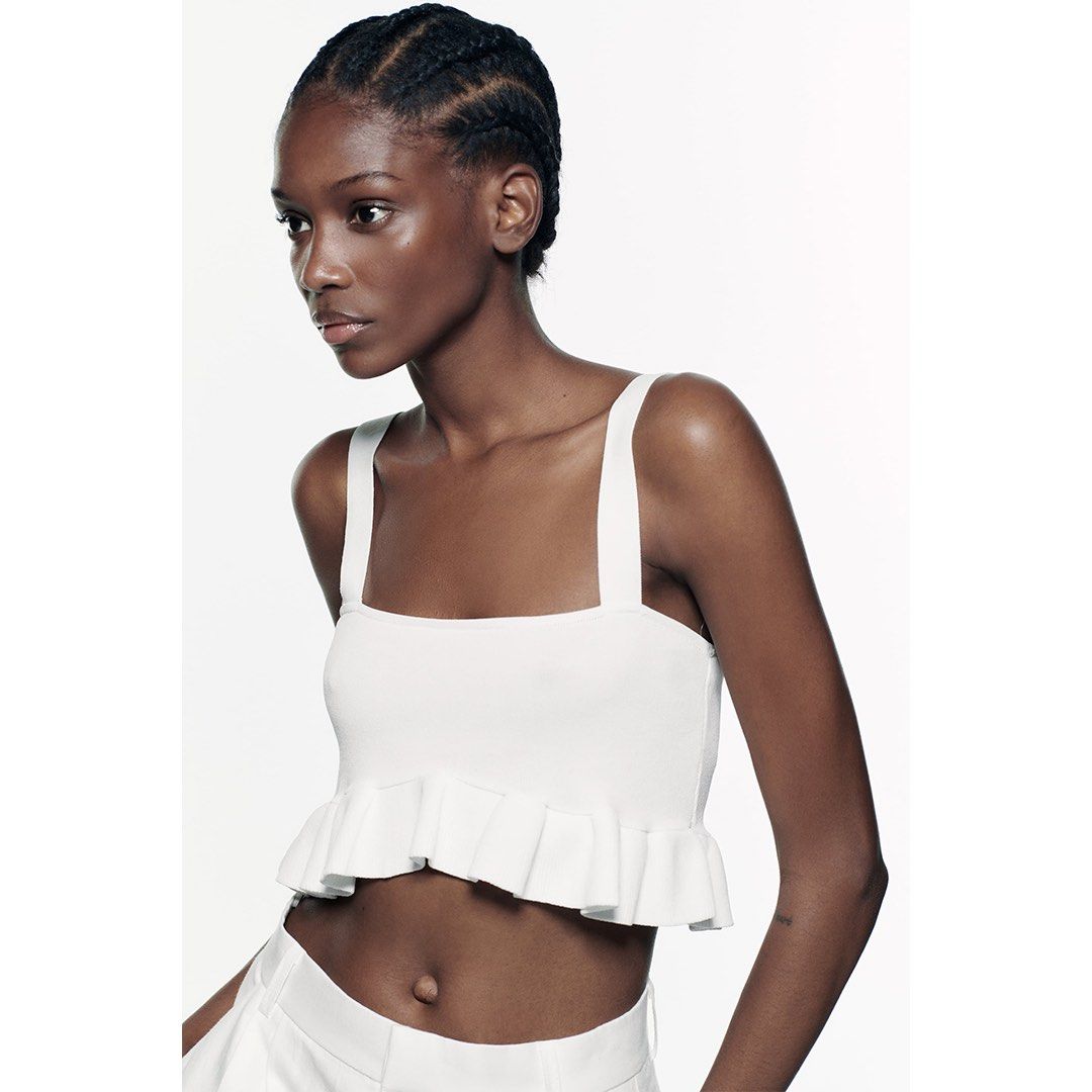 Ruffled knit top 2024 zara