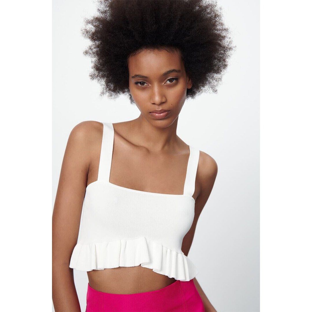 Ruffled knit top zara clearance
