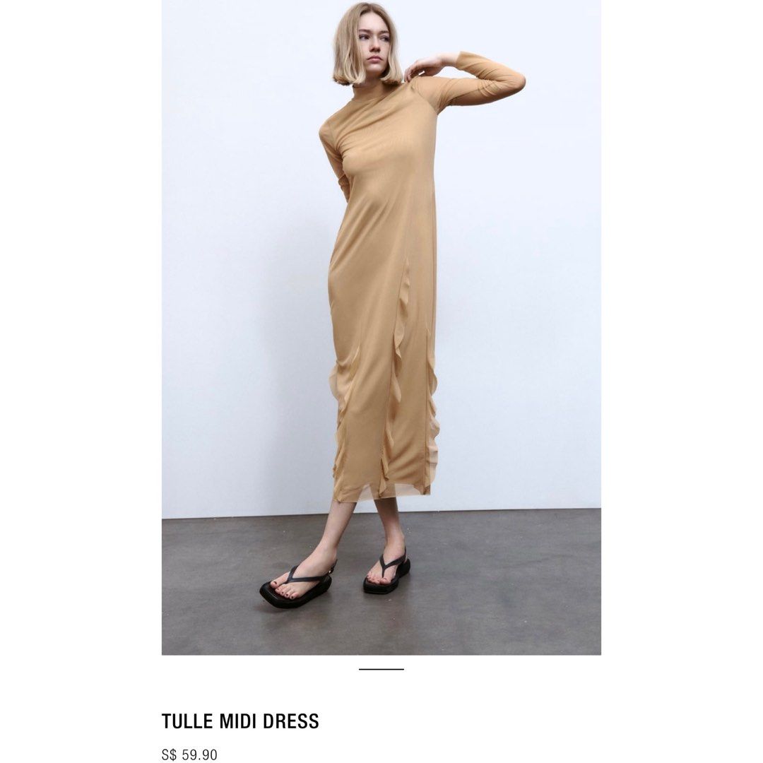Tulle midi 2025 dress zara
