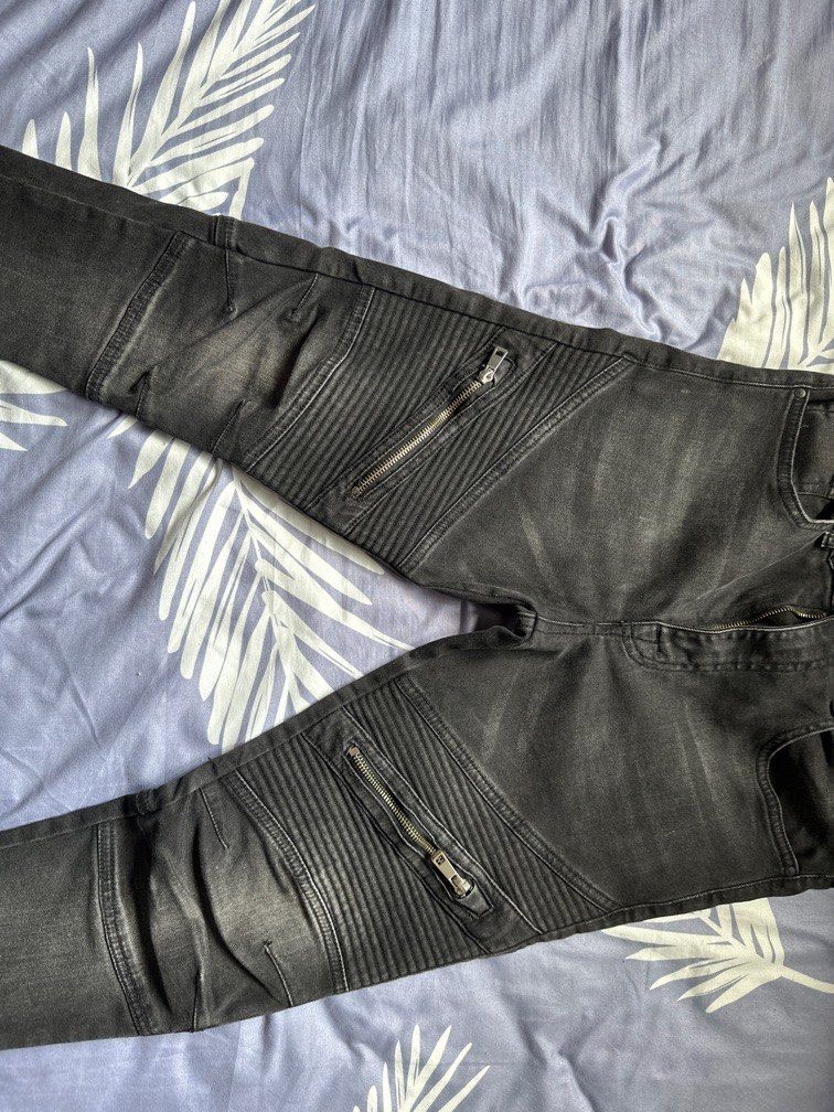 Zara Zipper Skinny Black Jeans, Men'S Fashion, Bottoms, Jeans On Carousell