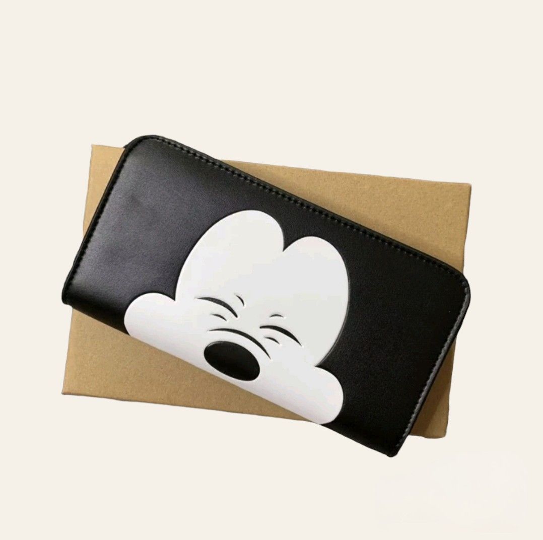 Coach+X+Disney+Mickey+Mouse+Accordion+Zip+Wallet+Glovetanned+Leather+Black+54000  for sale online