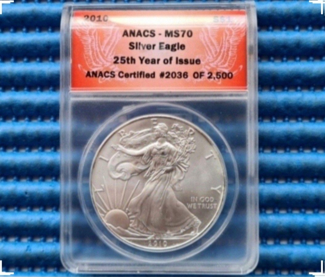 2X 2010 United States American Silver Eagle $1 Dollar Coin 25th