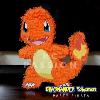 🪅 CHARMANDER POKEMON PARTY PIÑATA • PINATA Customized • Personalized • Pull String • Hit Type Pinatas for Party Event Decoration • Table Centerpiece • Photo Booth Props