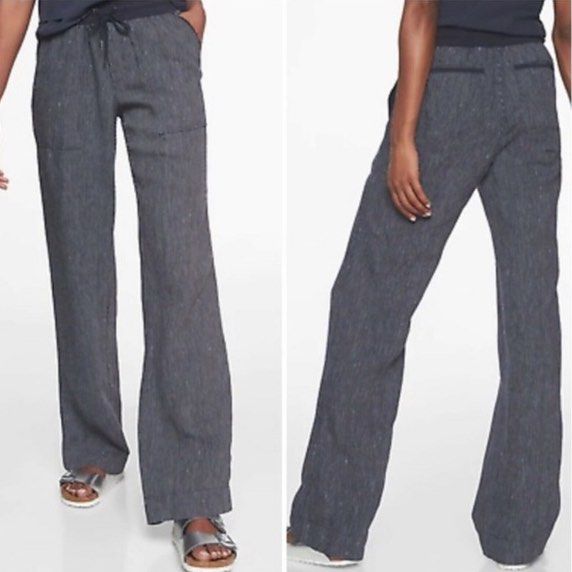GAP Athleta Linen Striped Trousers Women s Fashion Activewear
