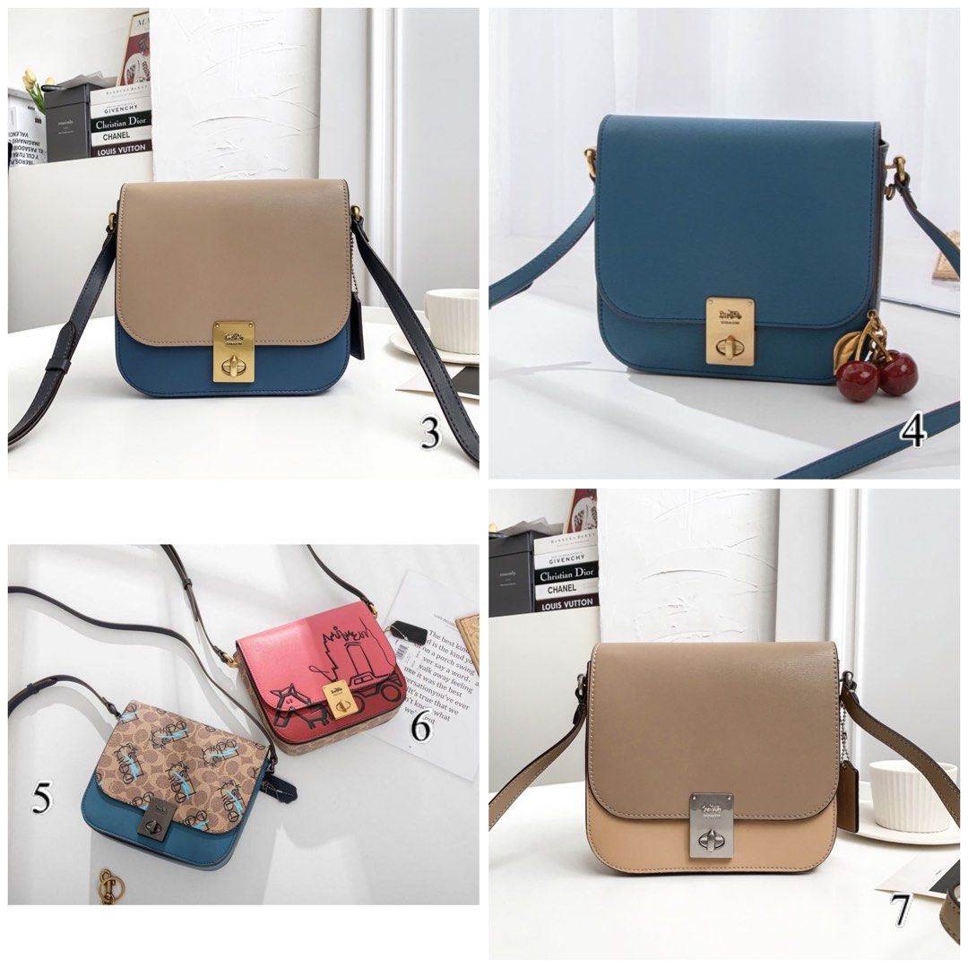 HUTTON SADDLE COACH Women Classic Elegance small Sling messenger shoulders square clutch business bag Work