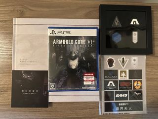 全新 PS5 機戰傭兵6 罕有日文版 連港限特典             硬皮美術書 金屬徽章 貼紙 原聲帶下載咭
