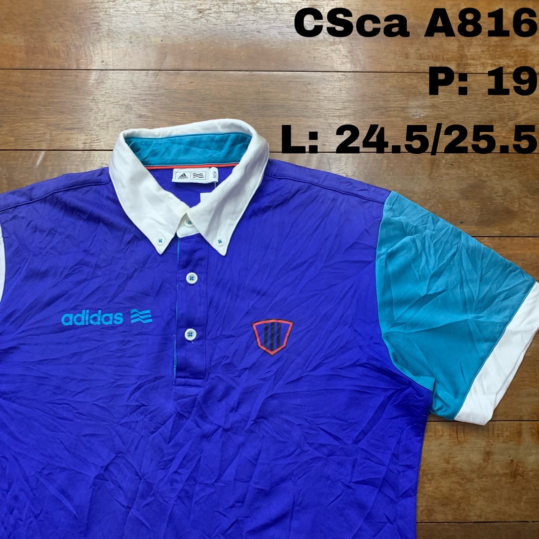 Adidas Collar Jersey, Women's Fashion, Activewear on Carousell