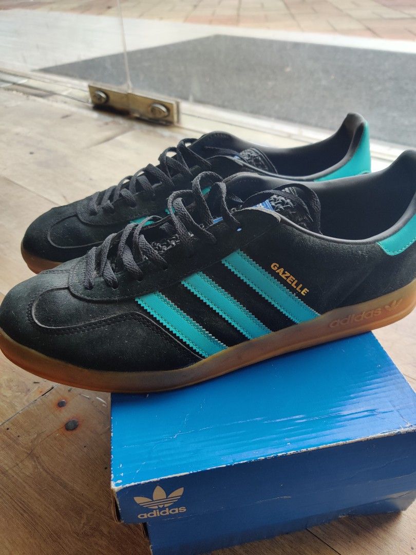 Adidas gazelle indoor black top aqua