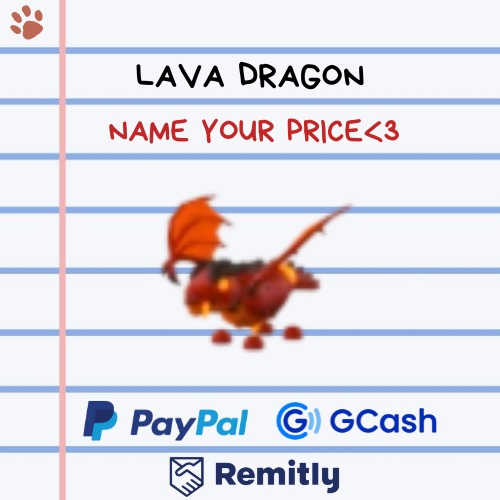 Lava Dragon FR Adopt Me, Video Gaming, Gaming Accessories, In-Game Products  on Carousell