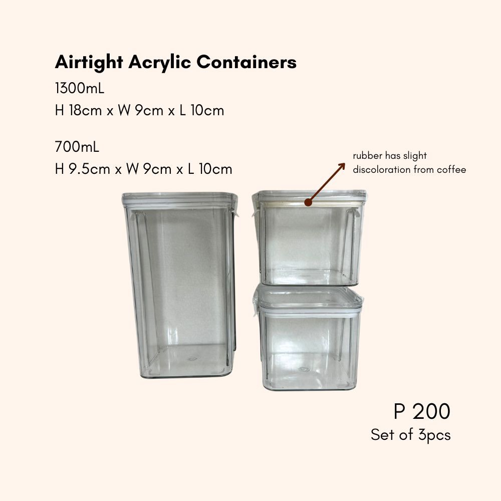 Airtight Acrylic Containers MOVING OUT SALE, Furniture & Home Living