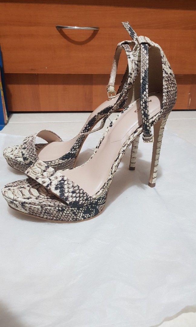 White snake sale print heels