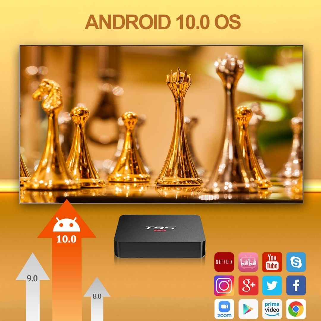 Android 10.0 Smart TV Box Quad Core 4K HD 2.4GHz WiFi 1080P 3D