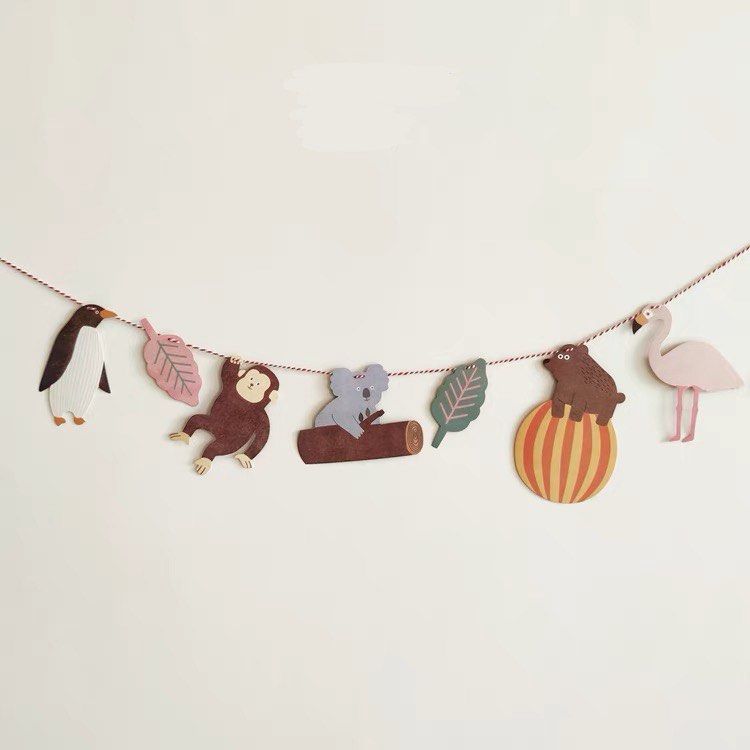 Zoo Animal Bunting wall decor for birthday party photoshoot