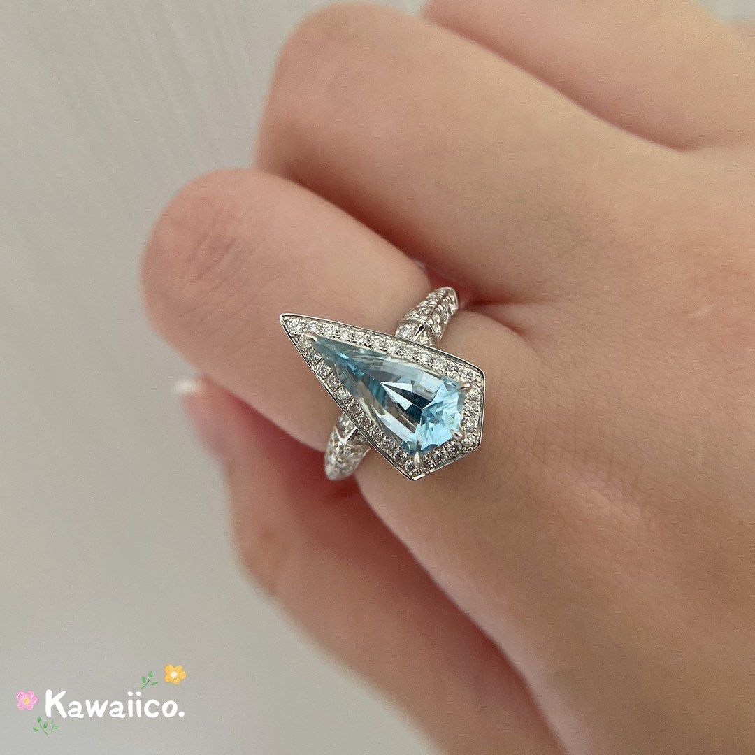 Aquamarine Ring in 14K Gold Women s Fashion Jewelry Organisers