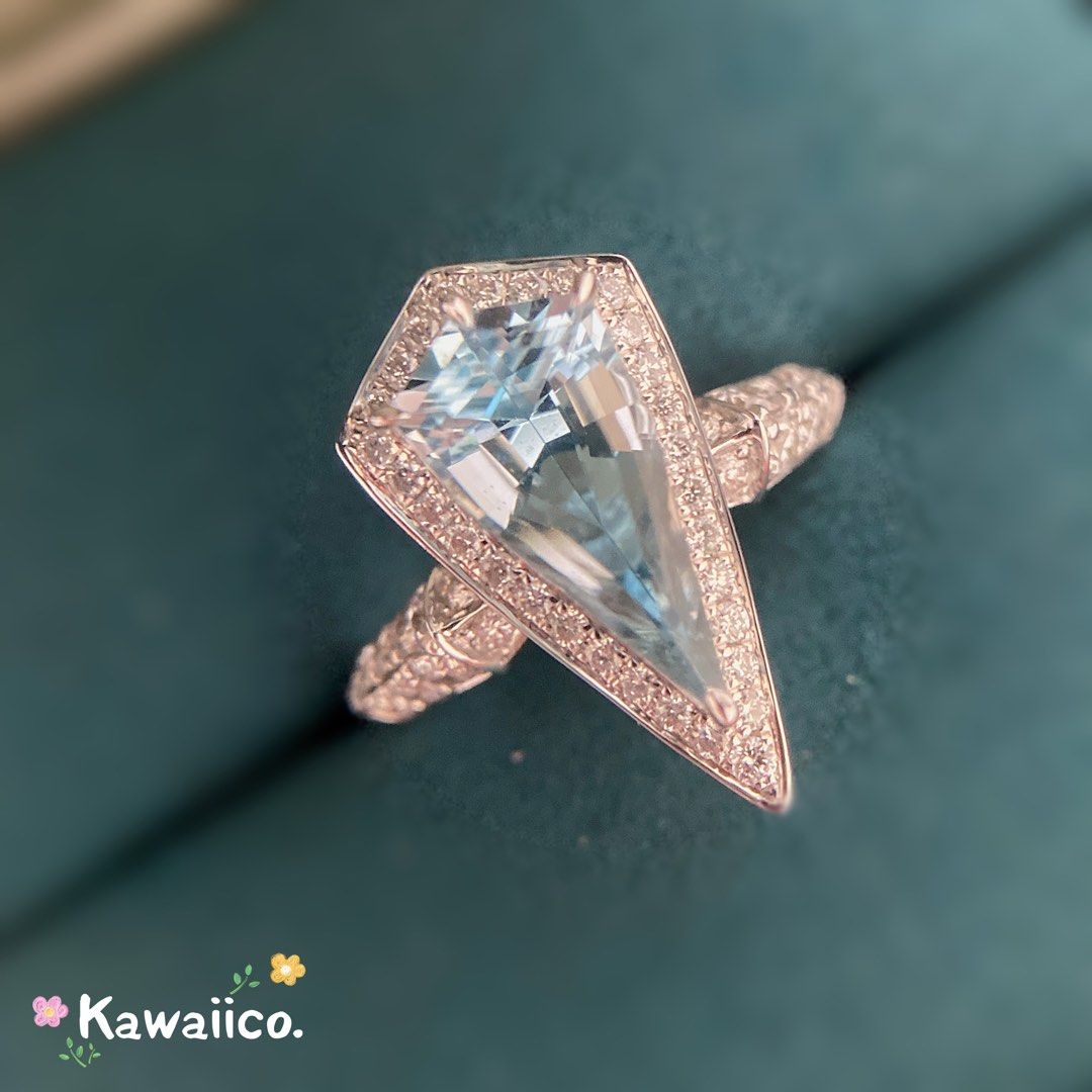 Gold rings aquamarine online