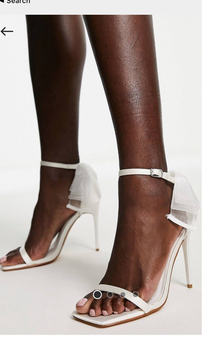 White heels with hotsell bow on back