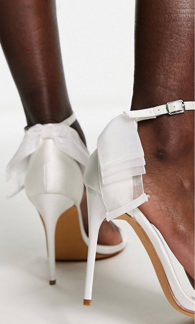 ASOS Bridal Heel Bow Back Stiletto Women s Fashion Footwear