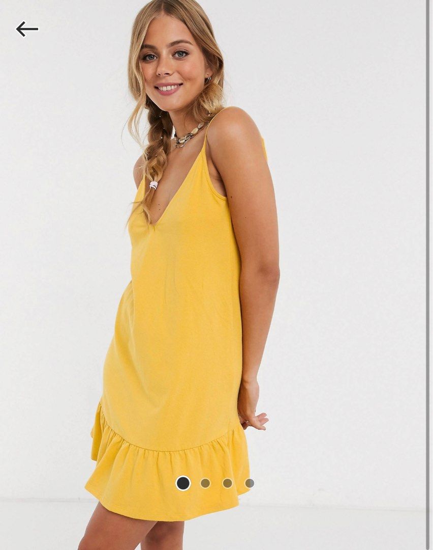 Asos design deep v store pep hem midi dress