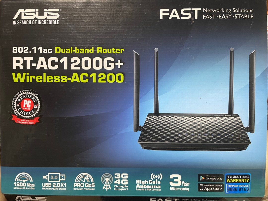 Ac200 Router Asus RT-AC1200G+ AC200 Dual Band Wifi Router, Computers & Tech, Parts ...