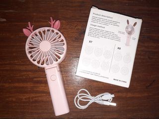 Baby Pink Portable Rechargeable Electric Fan