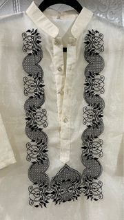 Barong Dress with black embroidered detail