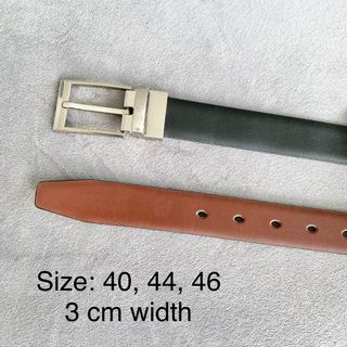 Beverly Hills Polo Club Leather Belt with Reversible Buckle Black to Brown