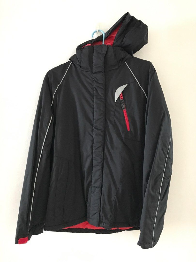 Red and black winter jacket store