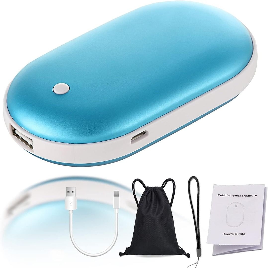 Blue 5200Mah Portable Pocket Hand Heater USB Mobile External Back up  Battery Charger.Electric Power Bank Hand Warmer Rechargeable Double-sided Hand  Warmer, Sports Equipment, Hiking u0026 Camping on Carousell