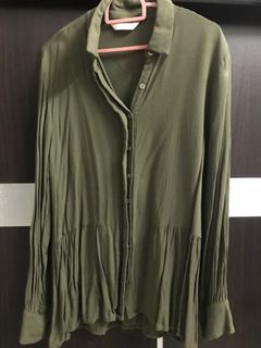 brand outlet/rope blouse/green/zara/zalora/h&m/uniqlo
