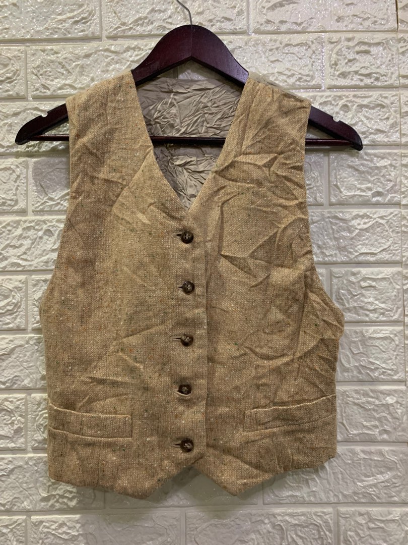 Brown Vest Top, Women's Fashion, Tops, Sleeveless on Carousell