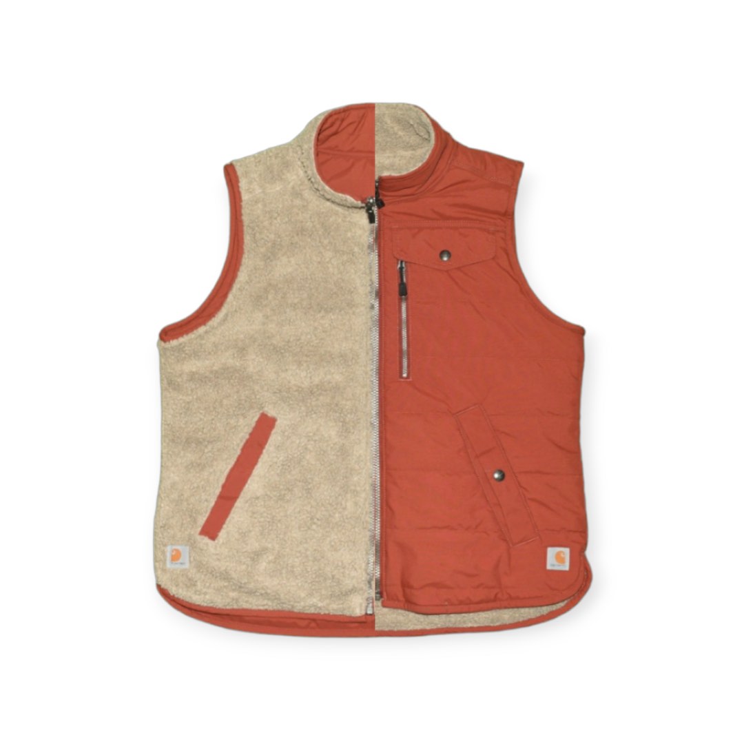 CARHARTT WOMEN'S UTILITY SHERPA LINED REVERSIBLE PUFFER VEST, Men's Fashion, Tops & Sets, Vests