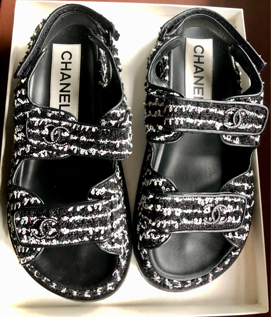 Chanel tweed dad discount sandals