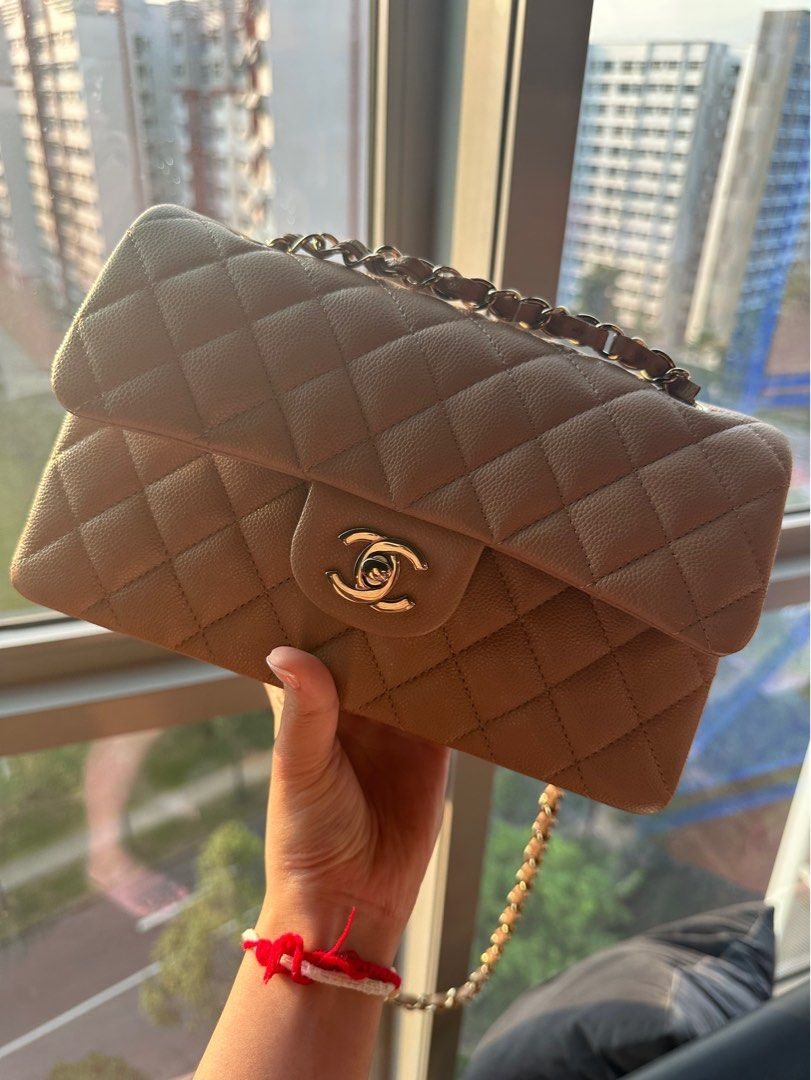 Chanel Small Brown Caviar Classic Flap, Luxury, Bags & Wallets on