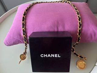 CHANEL Lambskin CC Chain Belt 85/34 Black 1274215